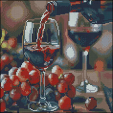 FZ3030-21 Strateg Алмазна мозаїка - Винна дегустація, 30x30 см (квадратні, на підрамнику, Стратег)