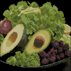 FZ3030-35 Strateg Алмазна мозаїка - Авокадо й зелень, 30x30 см (квадратні, на підрамнику, Стратег)