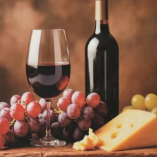 FZ3030-46 Strateg Алмазна мозаїка - Келих вина, 30x30 см (квадратні, на підрамнику, Стратег)