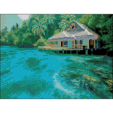 FZ3040-09 Strateg Алмазна мозаїка - Яскравий острів, 30x40 см (квадратні, на підрамнику, Стратег)