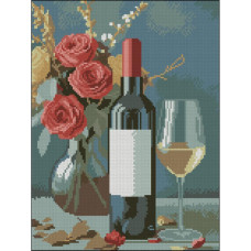 FZ3040-27 Strateg Алмазна мозаїка - Келих білого, 30x40 см (квадратні, на підрамнику, Стратег)