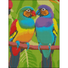 FZ3040-37 Strateg Алмазна мозаїка - Пара птахів, 30x40 см (квадратні, на підрамнику, Стратег)