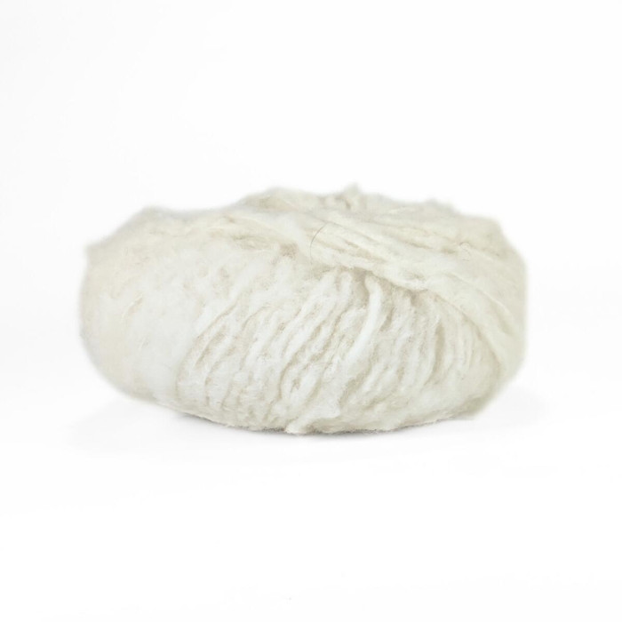 GG Пряжа Laines du Nord Piuma Cashmere, 25г - 75м, молочний, 75% вовна, 16% кашемір, 9% нейлон