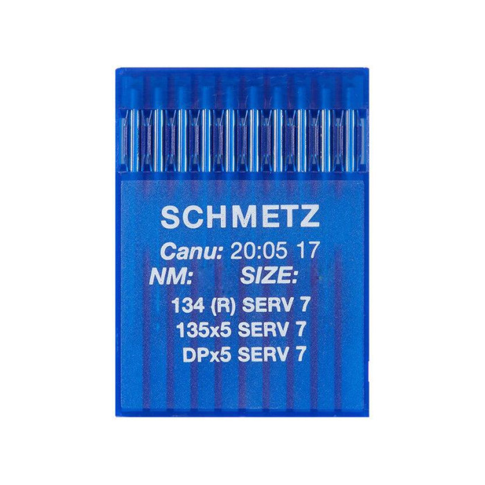 Голки Schmetz 134 (R) SERV 7 NIT №120, 10 шт, для прямострочних (універсальних) побутових швейних машин, товста колба
