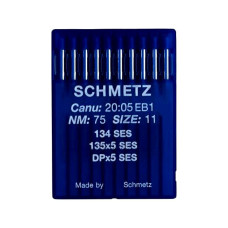 Голки Schmetz 134 SES №75, 10 шт, для прямострочних (універсальних) побутових швейних машин, товста колба