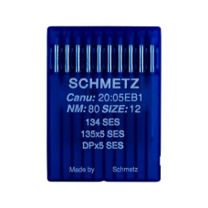 Голки Schmetz 134 SES №80, 10 шт, для прямострочних (універсальних) побутових швейних машин, товста колба