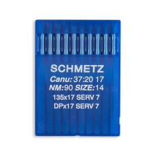 Голки Schmetz 134 SES SERV 7 №90, 10 шт, для прямострочних (універсальних) побутових швейних машин