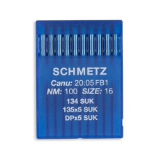 Голки Schmetz 134 SUK №100, 10 шт, для прямострочних (універсальних) побутових швейних машин