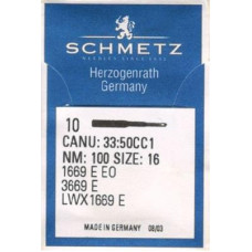 Голки Schmetz 1669 E EO №60, 10 шт, для промислових швейних машин двохниткового ланцюгового стібка