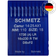 Голки Schmetz 1738 (A) LR/DBXF2 №110, 10 шт, для прямострочних (універсальних) побутових швейних машин