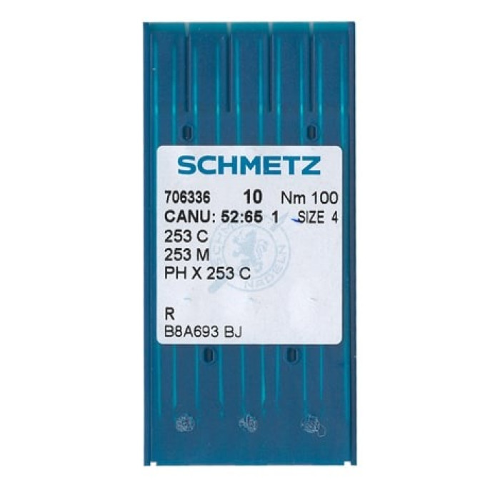 Голки Schmetz 253 C №100, 10 шт, для вишивальних промислових швейних машин