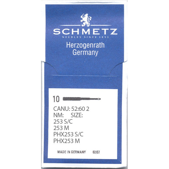 Голки Schmetz 253 S/C №90 тв.уп, 10 шт, для вишивальних промислових швейних машин
