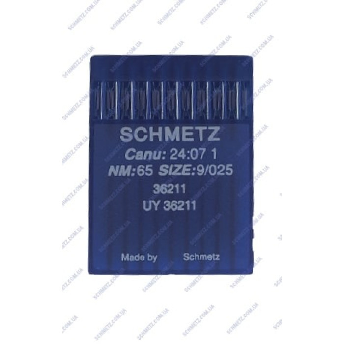 Голки Schmetz 36211 №65, 10 шт, для пласкошовних промислових швейних машин