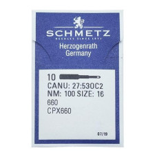 Голки Schmetz 660 №100, 10 шт, для промислових швейних машин імітації ручного стібка
