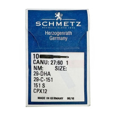 Голки Schmetz CPX12 151 S №100 тв.уп, 10 шт, для промислових швейних машин імітації ручного стібка (тверда упаковка)