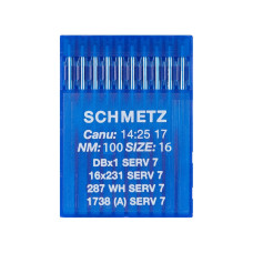 Голки Schmetz DBX1 SERV 7 №100, 10 шт, для прямострочних (універсальних) побутових швейних машин