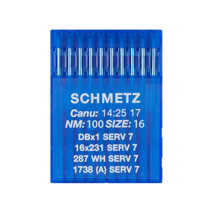 Голки Schmetz DBX1 SERV 7 №100, 10 шт, для прямострочних (універсальних) побутових швейних машин