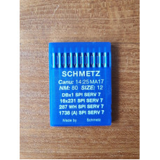 Голки Schmetz DBX1 SPI SERV 7 №80, 10 шт, для прямострочних (універсальних) побутових швейних машин