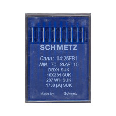 Голки Schmetz DBX1 SUK №70, 10 шт, для прямострочних (універсальних) побутових швейних машин