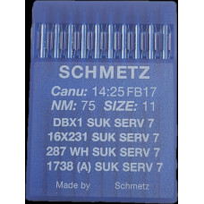 Голки Schmetz DBX1 SUK SERV 7 №90, 10 шт, для прямострочних (універсальних) побутових швейних машин