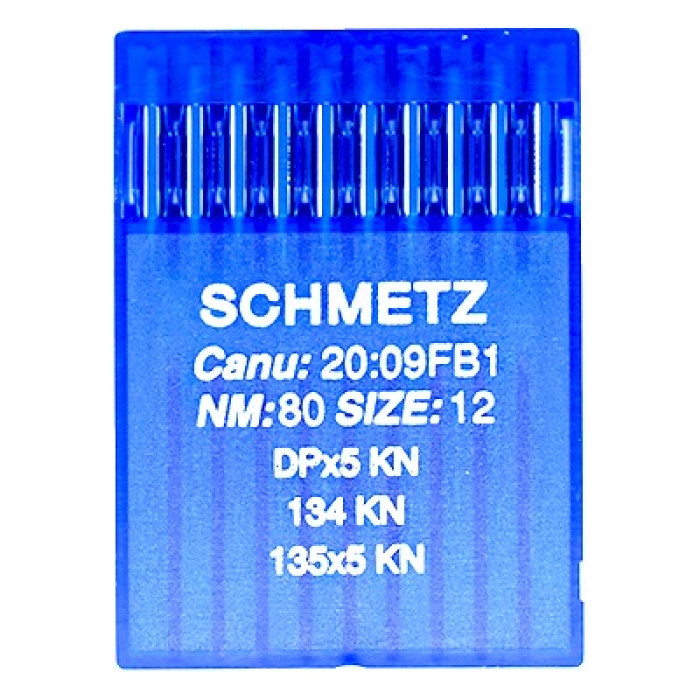 Голки Schmetz DPX5 KN №80, 10 шт, для прямострочних (універсальних) побутових швейних машин