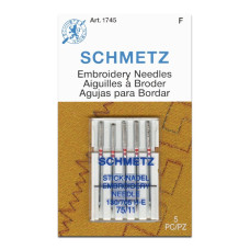 Голки Schmetz Embroidery 130/705 HE  №75, 5 шт, для вишивання, для побутових швейних машин, на картонній основі