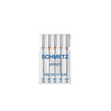 Голки Schmetz Jersey 130/705 H-SUK №70x1, 80x2, 90x1, 100x1, 5 шт, для трикотажу, для побутових швейних машин, на картонній основі
