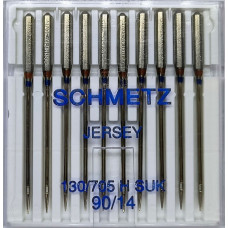 Голки Schmetz Jersey 130/705 H-SUK №90, 10 шт, для трикотажу, для побутових швейних машин, без картонної основи