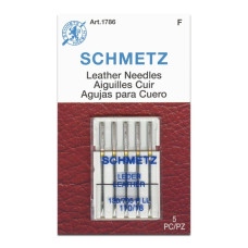 Голки Schmetz Leder 130/705 H-LL №110, 5 шт, для шкіри, для побутових швейних машин, на картонній основі