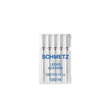 Голки Schmetz Leder 130/705 H-LL №120, 5 шт, для шкіри, для побутових швейних машин, без картонної основи