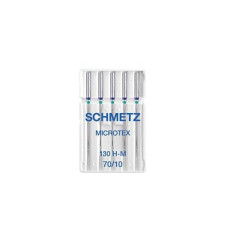 Голки Schmetz Microtex 130/705 H-M №70, 5 шт, з тонким вістрям, для побутових швейних машин, без картонної основи