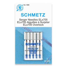 Голки Schmetz Overlock ELX705 №80x2, 90x3, 5 шт, для оверлока, для побутових швейних машин, на картонній основі