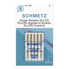 Голки Schmetz Overlock ELX705 №90, 5 шт, для оверлока, для побутових швейних машин, на картонній основі