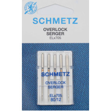 Голки Schmetz Overlock Serger ELX705 SUK-CF №80, 5 шт, для оверлока, для побутових швейних машин, на картонній основі