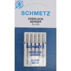 Голки Schmetz Overlock Serger ELX705 SUK-CF №90, 5 шт, для оверлока, для побутових швейних машин, на картонній основі