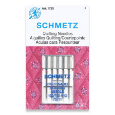 Голки Schmetz Quilting 130/705 H-Q №75, 5 шт, для стьобання, для побутових швейних машин, на картонній основі