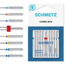 Голки Schmetz Sort 130/705 H-SORT №70x2, 80x2, 75x1, 90x2, 100x2, 9 шт, асорті, для побутових швейних машин, без картонної основи