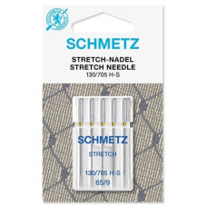 Голки Schmetz Stretch 130/705 H-S №65, 5 шт, для еластичних тканин, для побутових швейних машин, на картонній основі