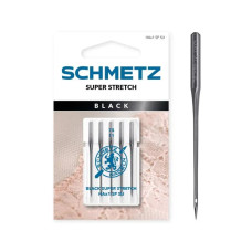 Голки Schmetz Super stretch black HAX1 SP SU №75, 5 шт, для особливо еластичних тканин, для побутових швейних машин, на картонній основі