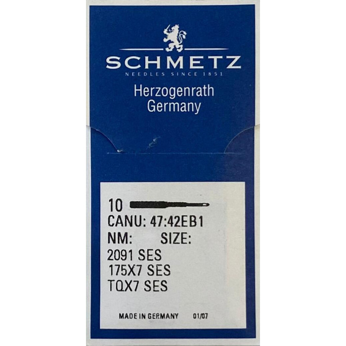 Голки Schmetz TQX7 SES №100, 10 шт, для гудзикових та закріплювальних машин