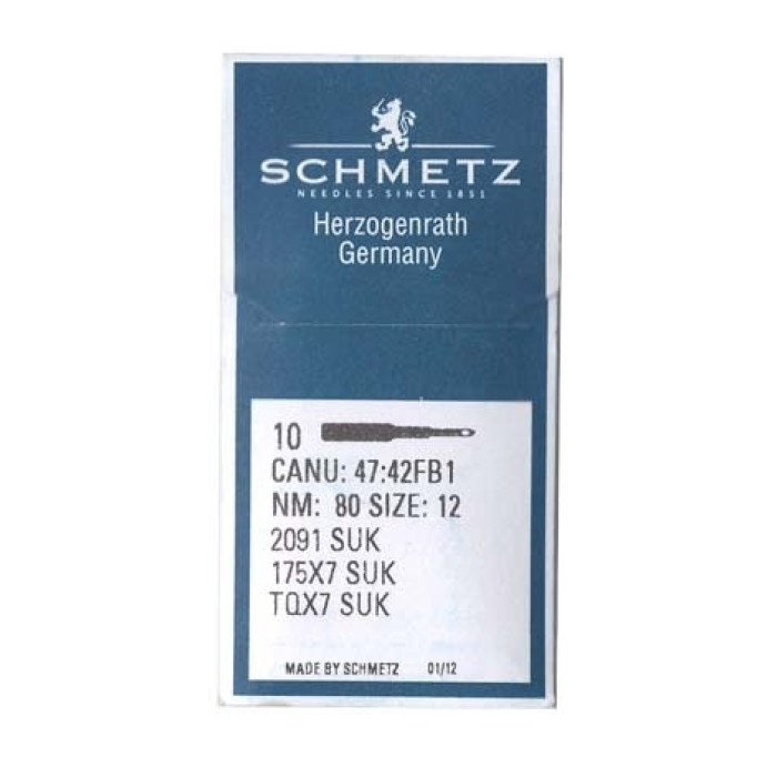 Голки Schmetz TQX7 SUK №80, 10 шт, для гудзикових та закріплювальних машин