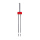 Голки Schmetz Twin Metallic 130/705 H-MET-TWIN №2,5/80, 5 шт, подвійні для металізованих ниток, для побутових швейних машин, на картонній основі