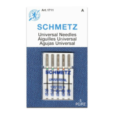 Голки Schmetz Universal 130/705 H №70x1, 80x2, 90x2, 5 шт, універсальні, для побутових швейних машин, на картонній основі