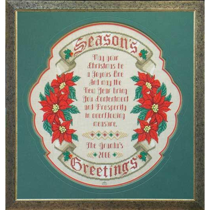 GP-115 Nora Corbett Схема для вишивки рахунковим хрестиком - Season’s Greetings Sampler, папір