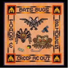GP-160BP Nora Corbett Схема для вишивки рахунковим хрестиком +Button Pack - Bats, Bugs, Toads & Spiders, папір