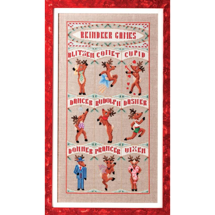 GP-162 Nora Corbett Схема для вишивки рахунковим хрестиком - Reindeer Games, папір