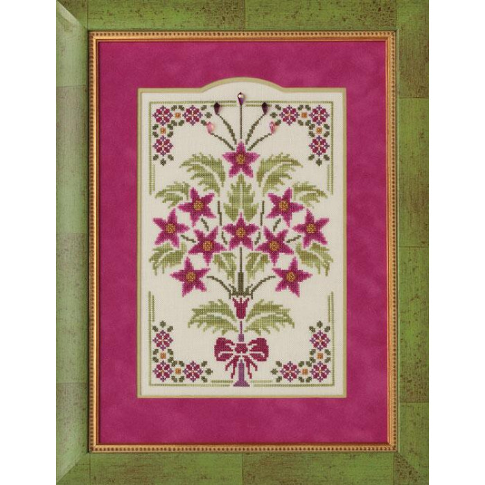 GP-184 Nora Corbett Схема для вишивки рахунковим хрестиком - Royal Poinsettias, папір