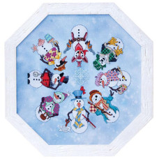 GP-197 Nora Corbett Схема для вишивки рахунковим хрестиком - Snowmen Ala Round, папір