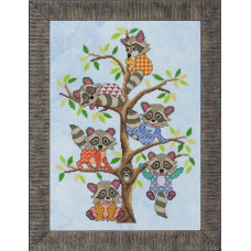 GP-245 Nora Corbett Схема для вишивки рахунковим хрестиком - Rambunctious Raccoons, папір