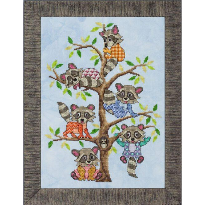 GP-245 Nora Corbett Схема для вишивки рахунковим хрестиком - Rambunctious Raccoons, папір